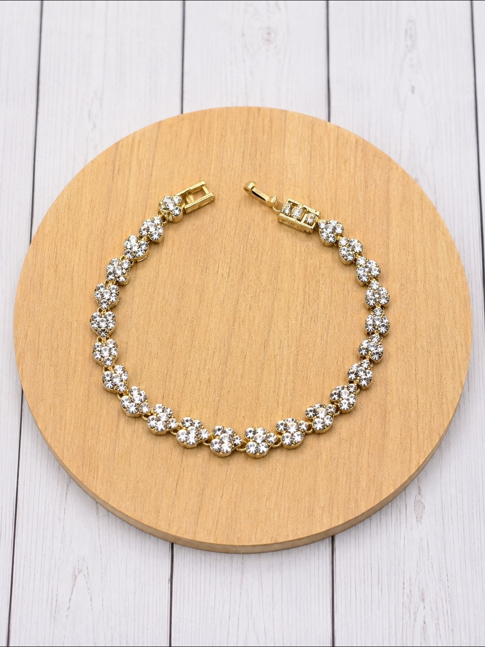 Gold Crystal Tennis Bracelet - Women Jewelry